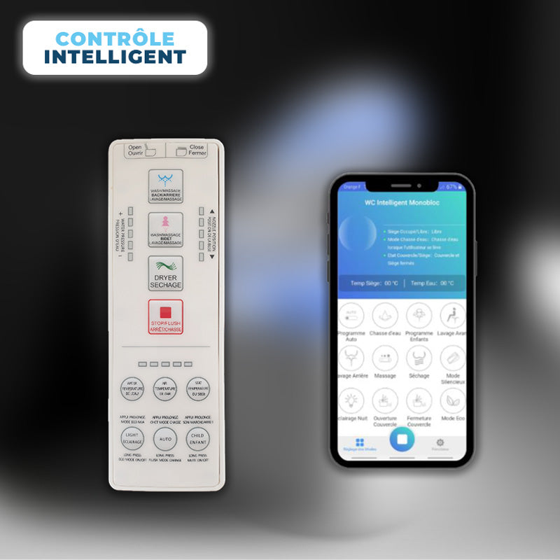 Toilette Japonais Platinium 2 Plus controle à distance via telecommande ou smartphone