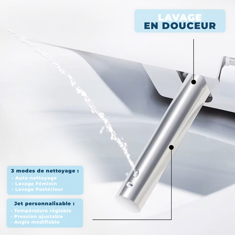 jet d'eau lavant et reglable de l'abattant wc japonais t-kleent