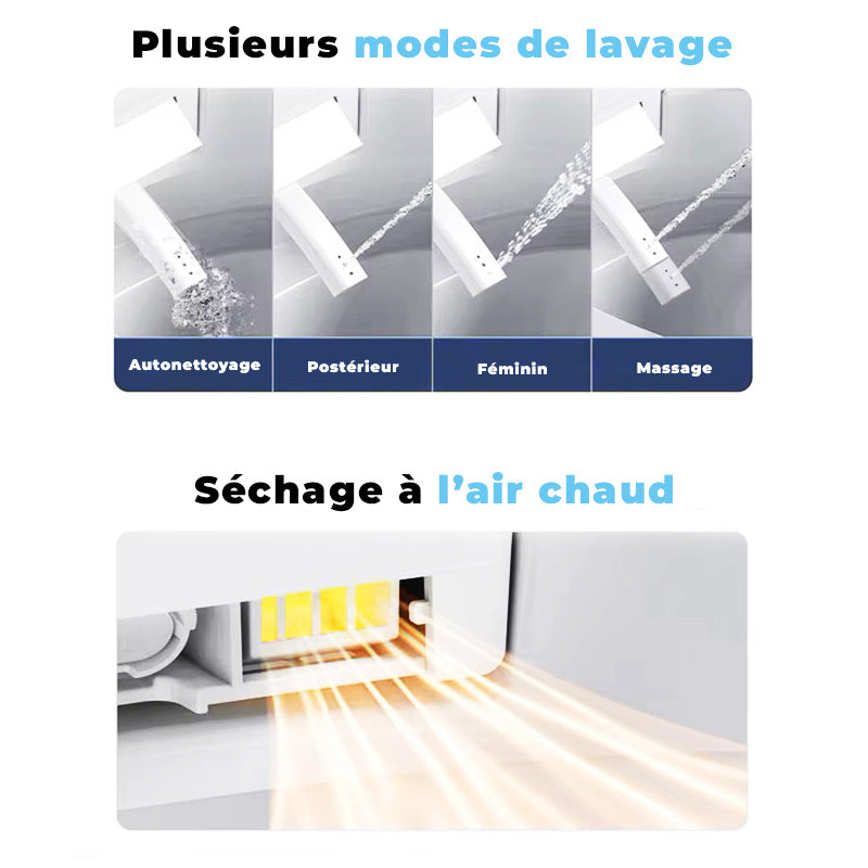 nettoyage intime et sechage avec wc japonais kleent