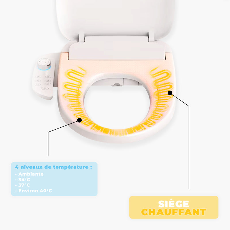 Siège chauffant de l'abattant wc japonais t-kleent pour un confort aux toilettes parfait.